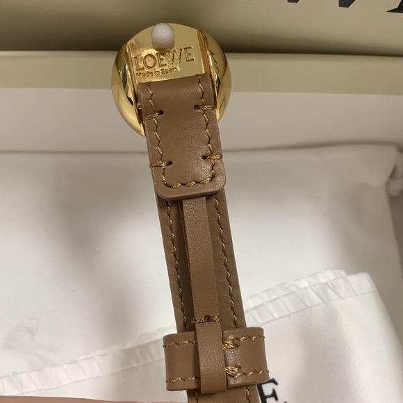 Loewe Tan Leather Belt with Gold Buckle main image 5